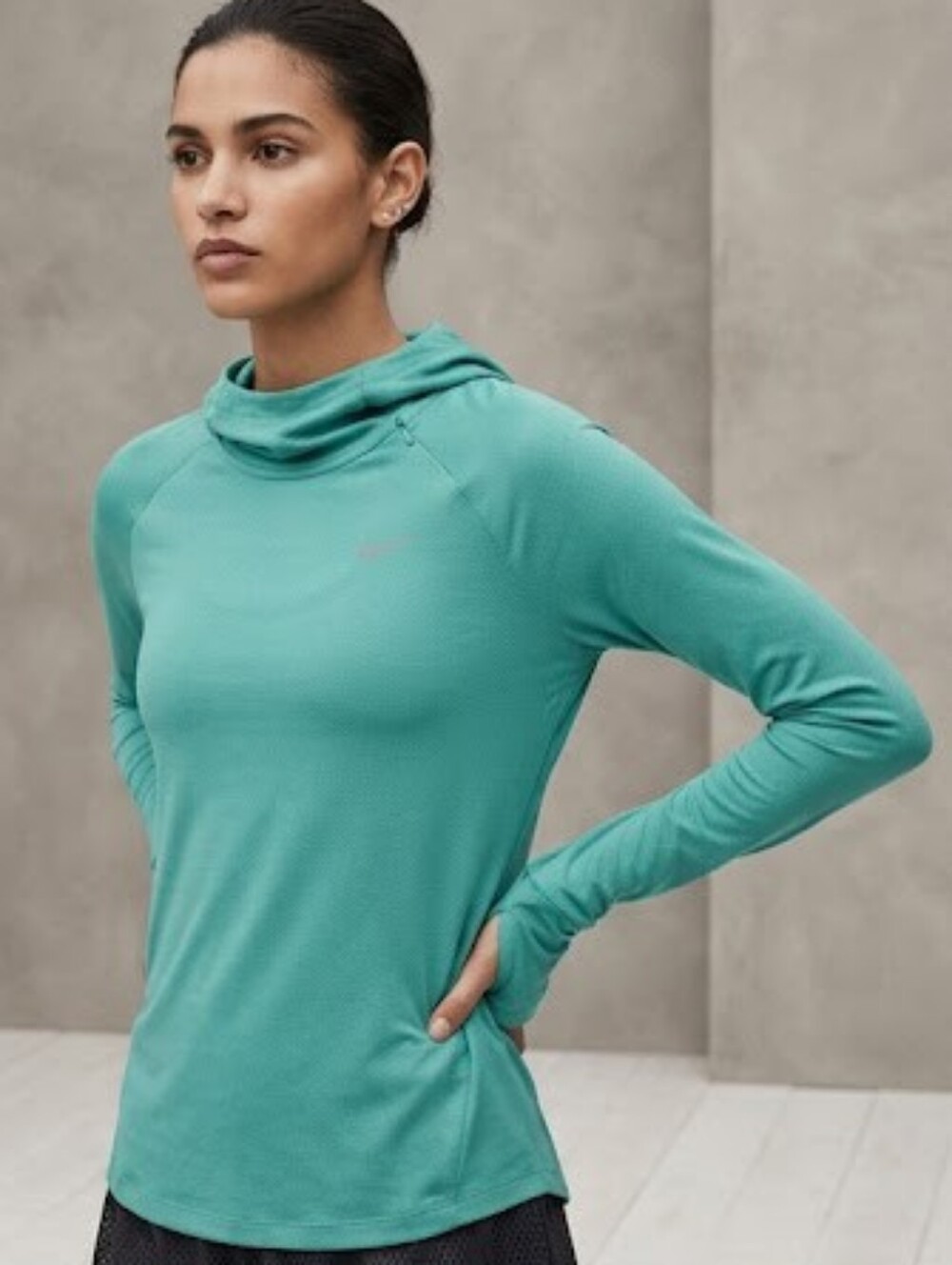 NIKE Element Green Dri-fit Running Hoodie